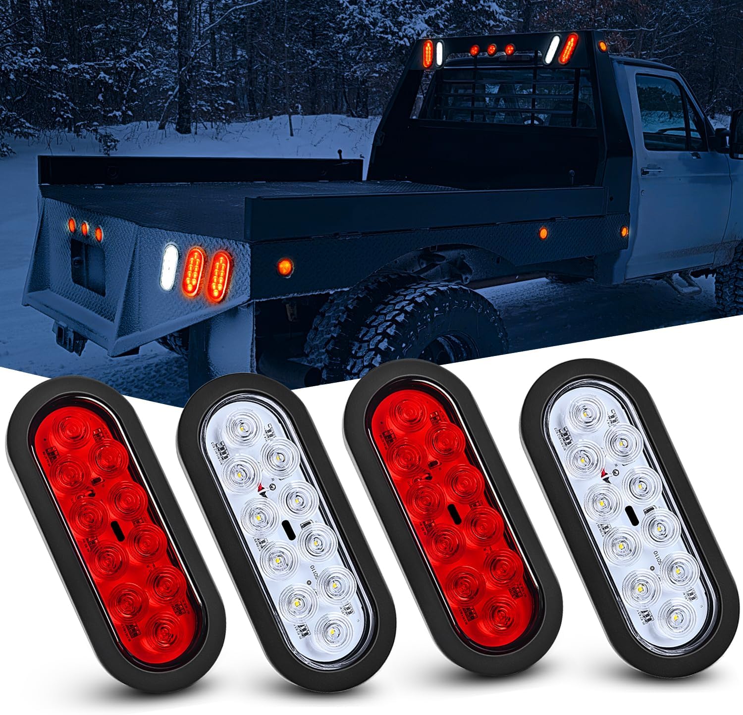 Nilight 6in Oval LED Trailer Tail Lights for Safe Night Driving