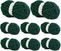Chunky Chenille Yarn 8 Pack 27yds Each - Blackish Green Plush