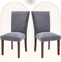 COLAMY Upholstered Parsons Dining Chairs Set of 2 - Dark Grey