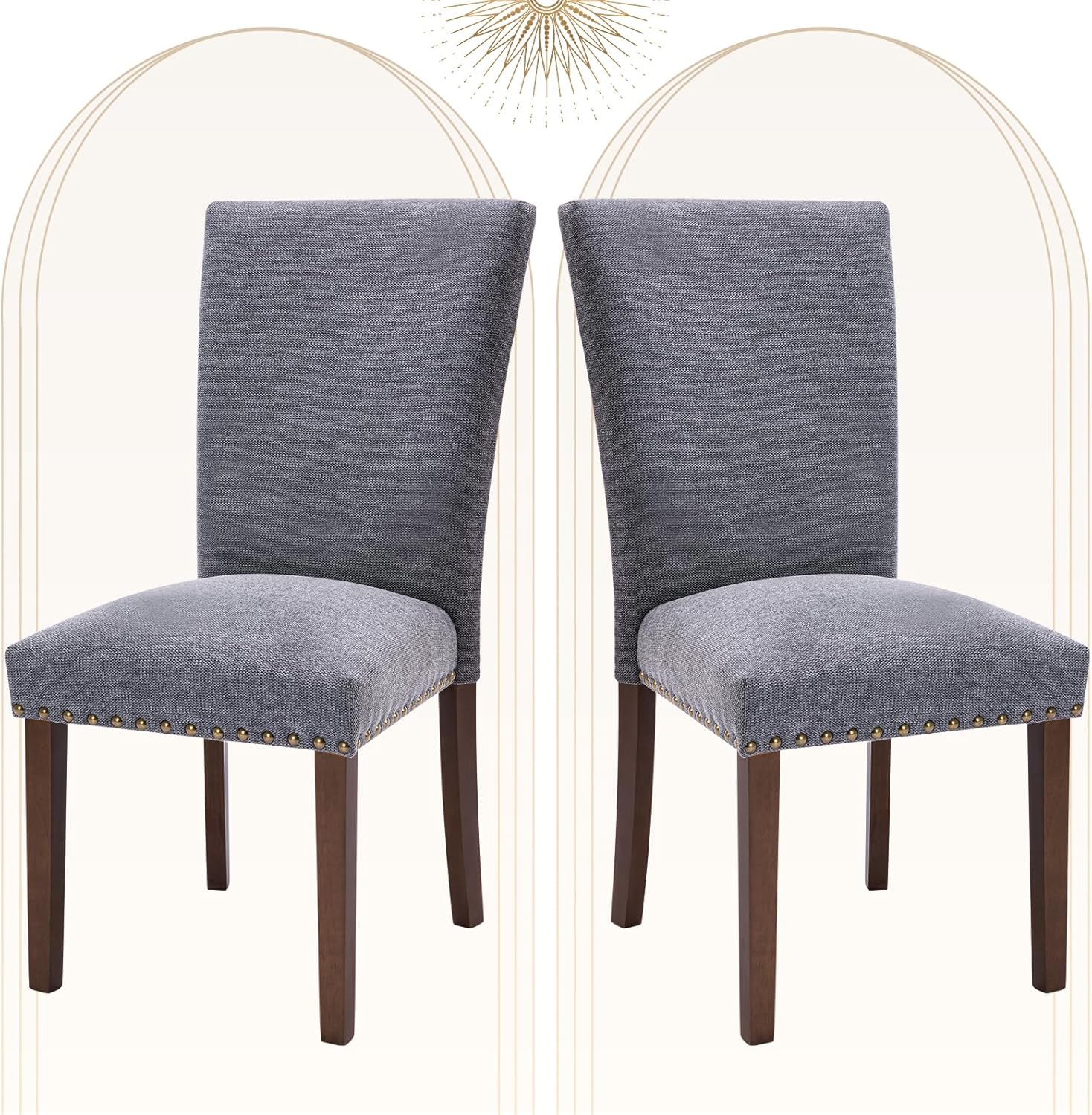 COLAMY Upholstered Parsons Dining Chairs Set of 2 for Comfort