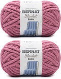 Bernat Blanket Extra Burnt Rose Yarn 2-Pack - Jumbo Chenille