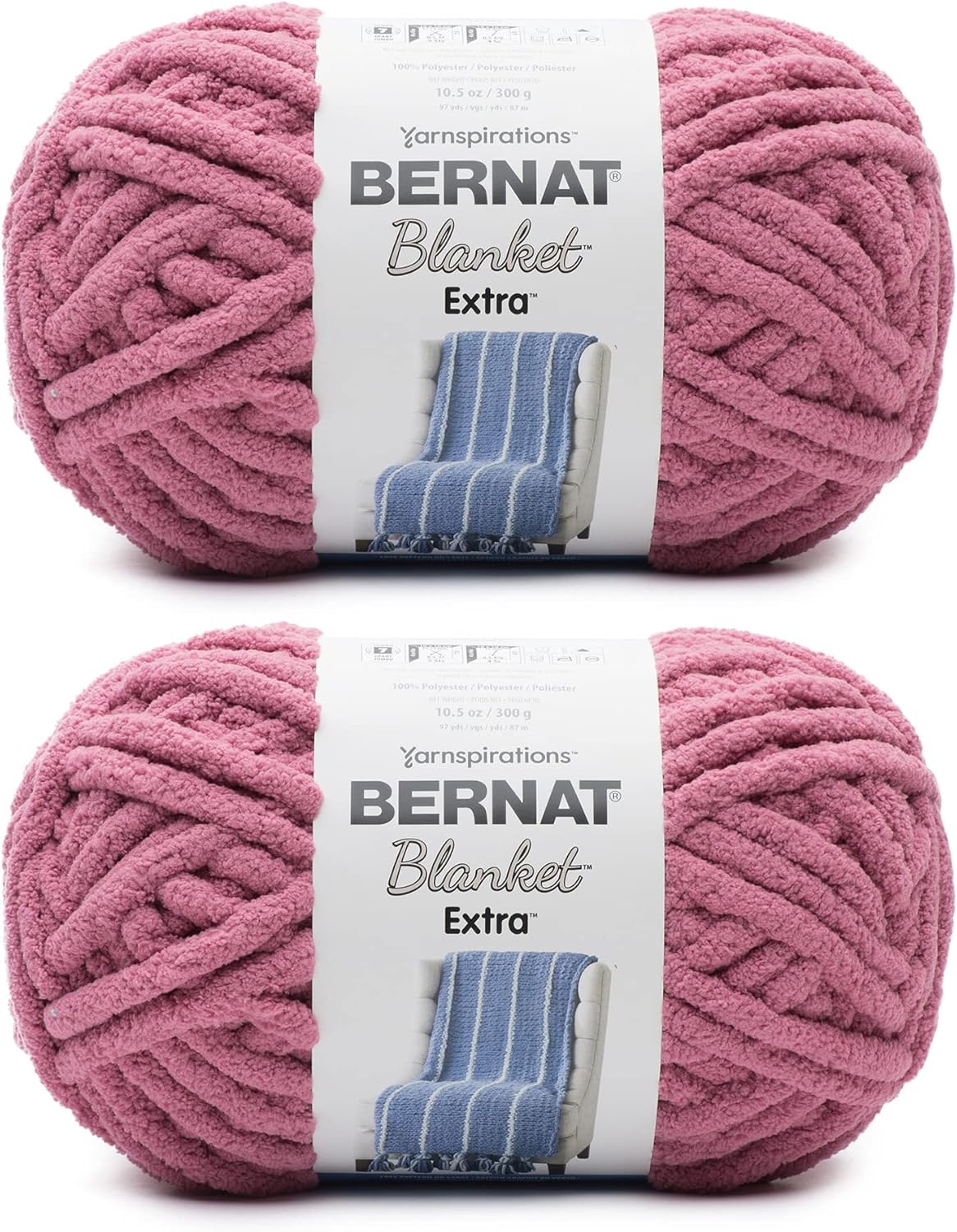 Bernat Blanket Extra Jumbo Yarn in Burnt Rose - 2 Pack