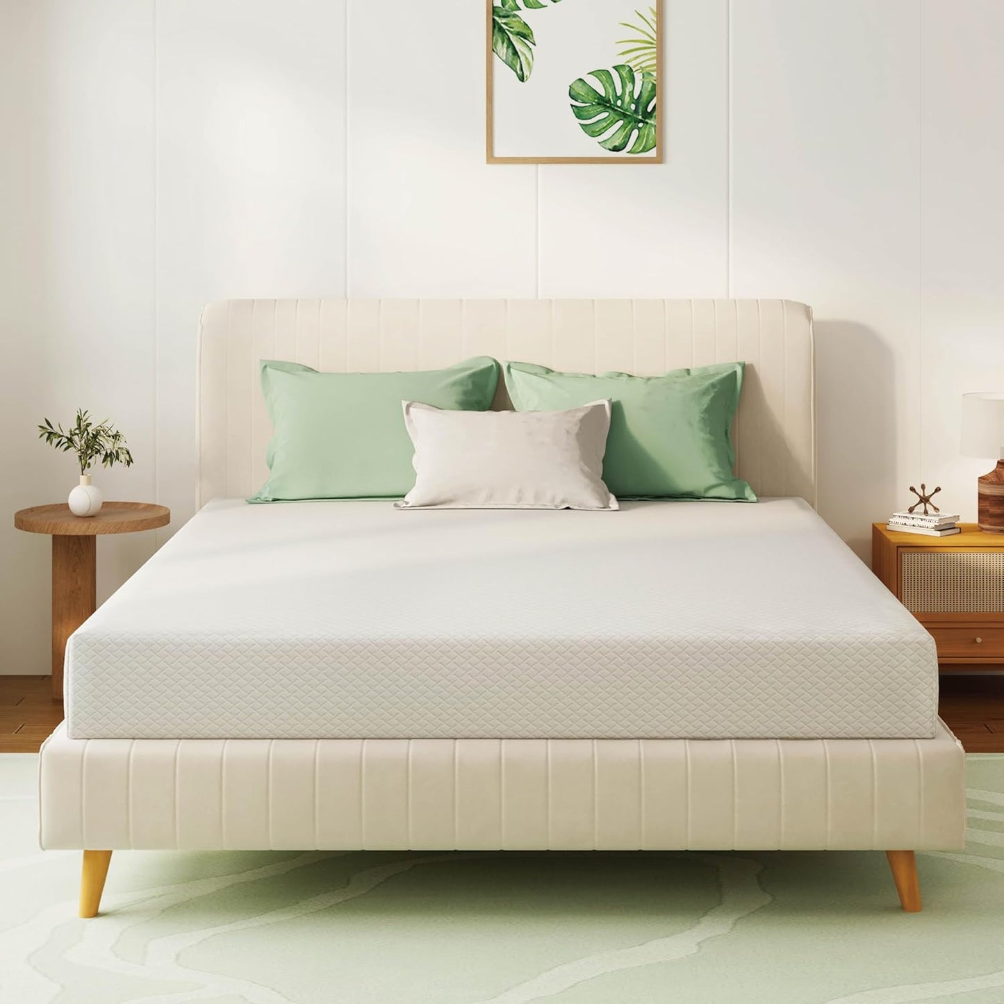 Queen Mattress 8 Inch Green Tea Memory Foam for Cool Sleep