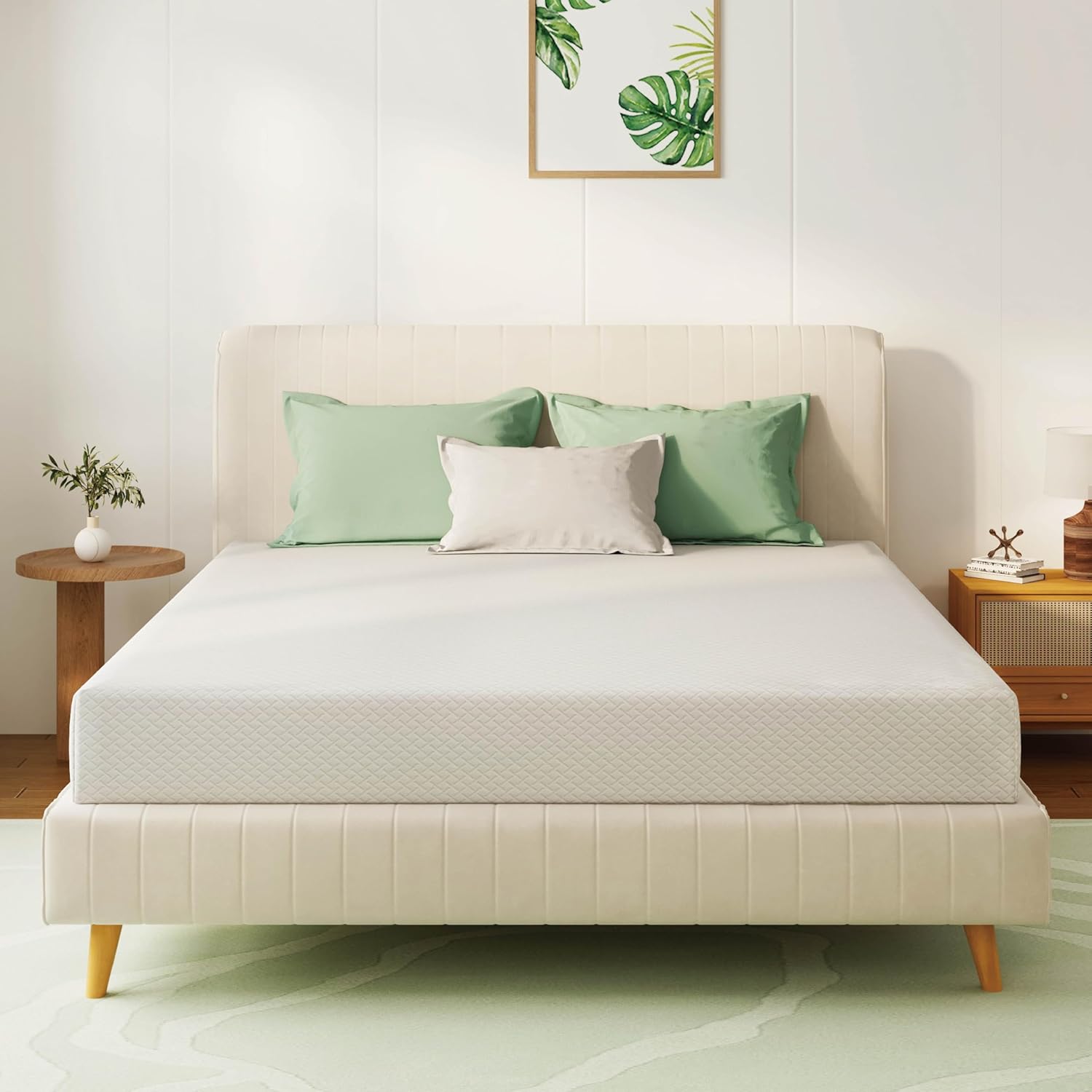 Queen Mattress 8 Inch Green Tea Memory Foam for Cool Sleep