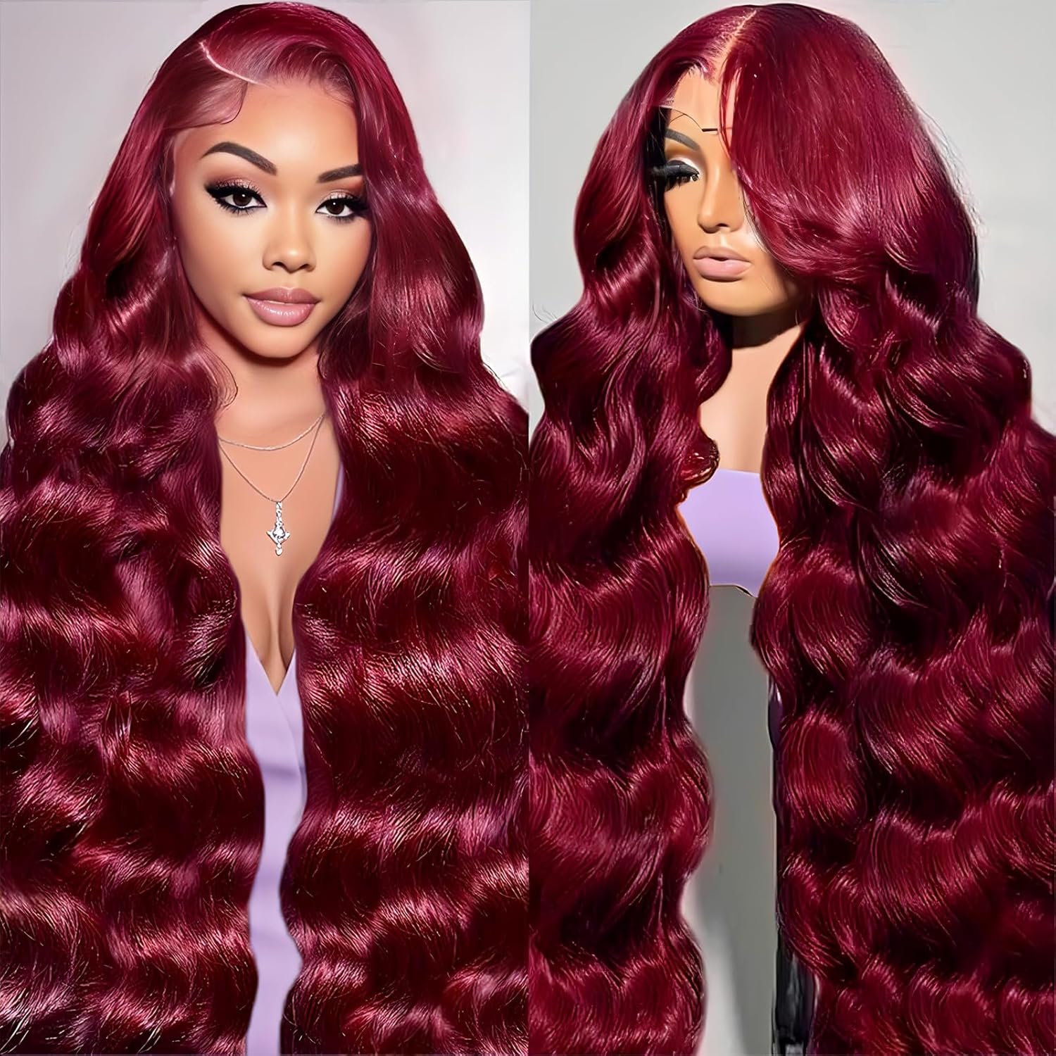 28 Inch 99j Burgundy Lace Front Wigs for Stunning Looks