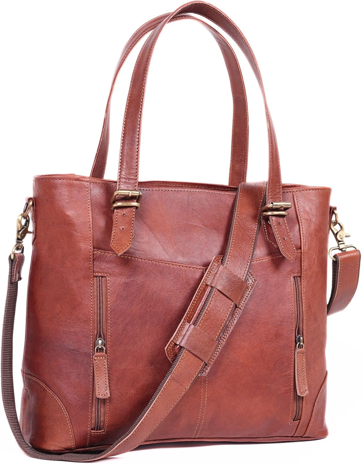 17-inch Large Leather Tote Bag for Women - Stylish & Functional