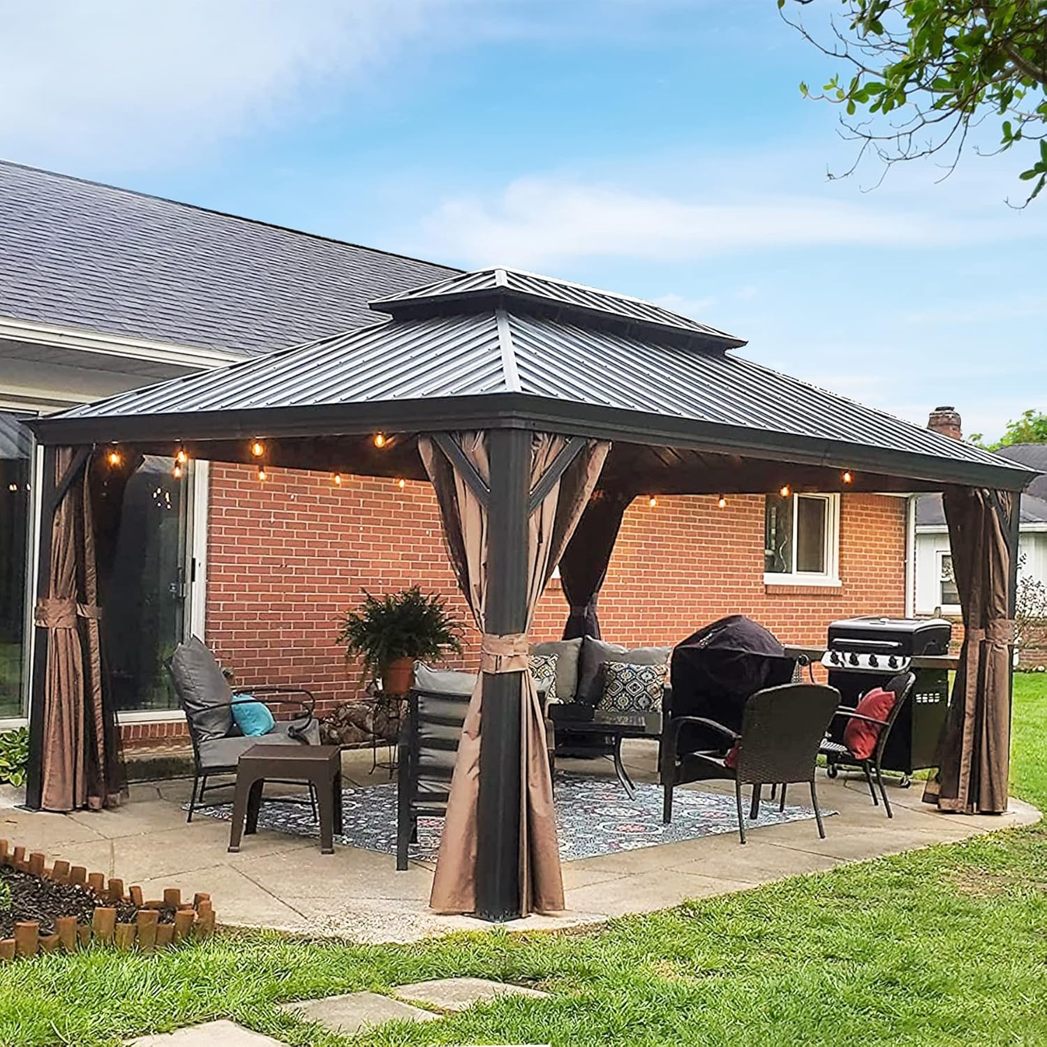 12ft x 14ft Hardtop Gazebo for Patios and Backyards - Stylish Design