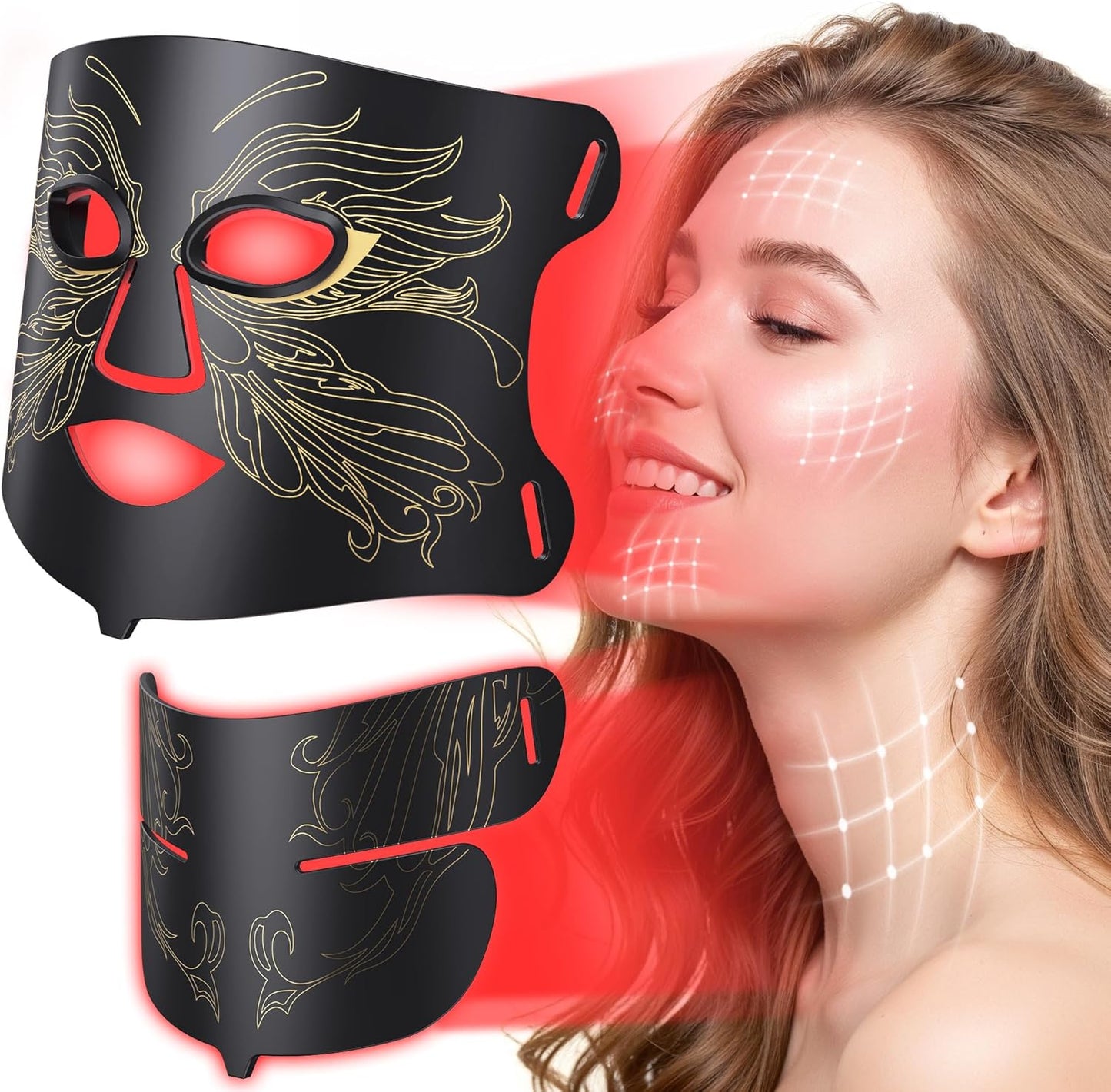 LED Light Therapy Mask for Face and Neck - 7-in-1 Colors