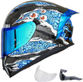 ILM Motorcycle Helmet Full Face with Clear and Tinted Visors