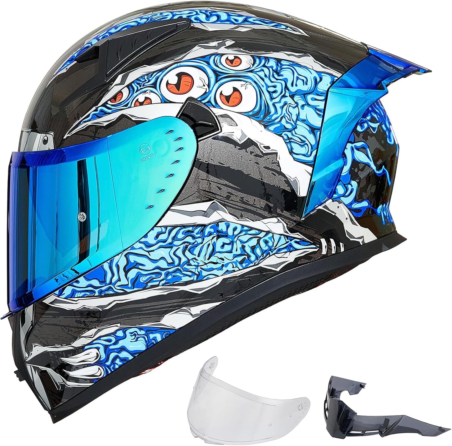 ILM Motorcycle Helmet Full Face with Clear and Tinted Visors