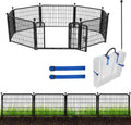ADAVIN 24 in Garden Fence with Gate, 8 Panels 19.7 ft - Sturdy Yard