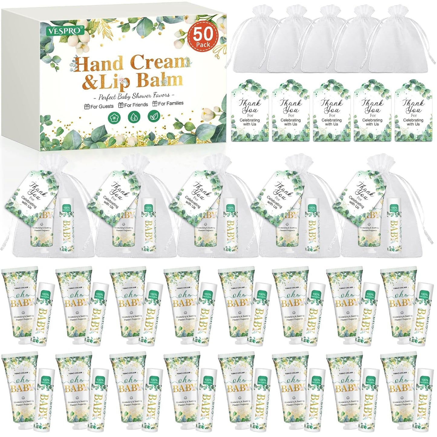 Hand Cream and Lip Balm Gift Set for Baby Shower Favors