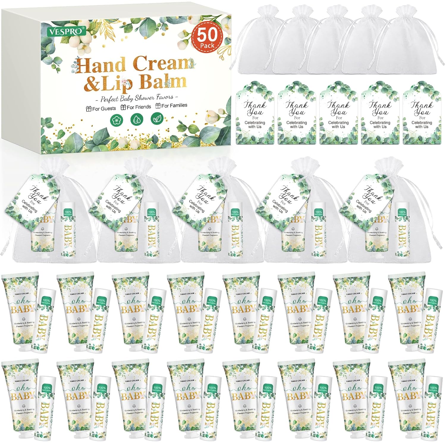 Hand Cream and Lip Balm Gift Set for Baby Shower Favors