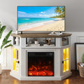 LED Corner Fireplace TV Stand with Mood Lighting - Compact Hearth