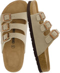 CUSHIONAIRE Lela Cork Footbed Sandal for Women - Comfort Fit