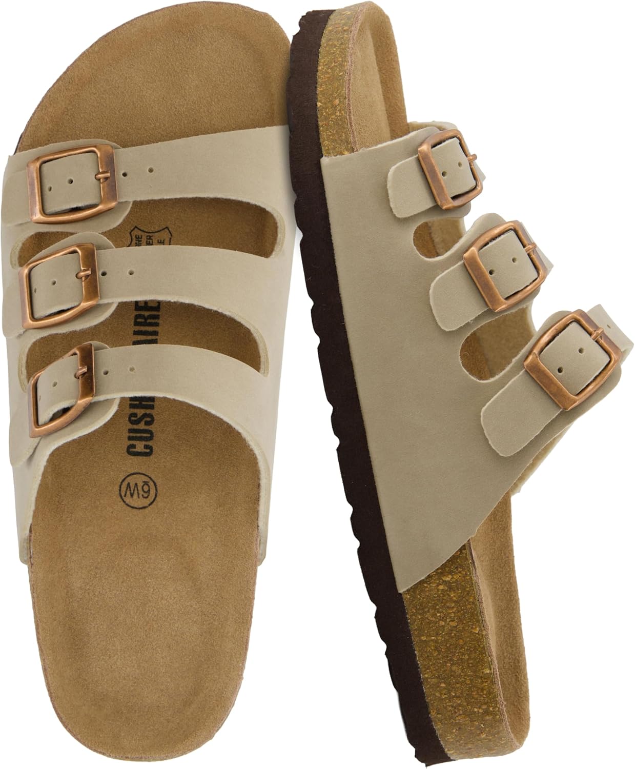 CUSHIONAIRE Women's Lela Cork Footbed Sandal for Ultimate Comfort
