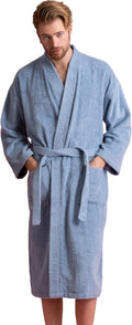 Turkish Terry Men's Robe - 100% Cotton Kimono Spa Robe