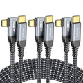 USB C Monitor Cable 6ft 3Pack - Right Angle 4K HDR, 100W PD
