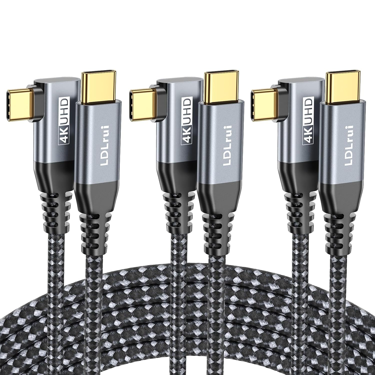 USB C Monitor Cable 6FT 3Pack for 4K HDR Video and Fast Charging