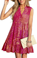 CUPSHE Women Swimsuit Coverup 100% Cotton Ruffle Hem Mini Dress