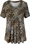 U.Vomade Women's Plus Size Tops Short Sleeve Blouses Flowy Tunic