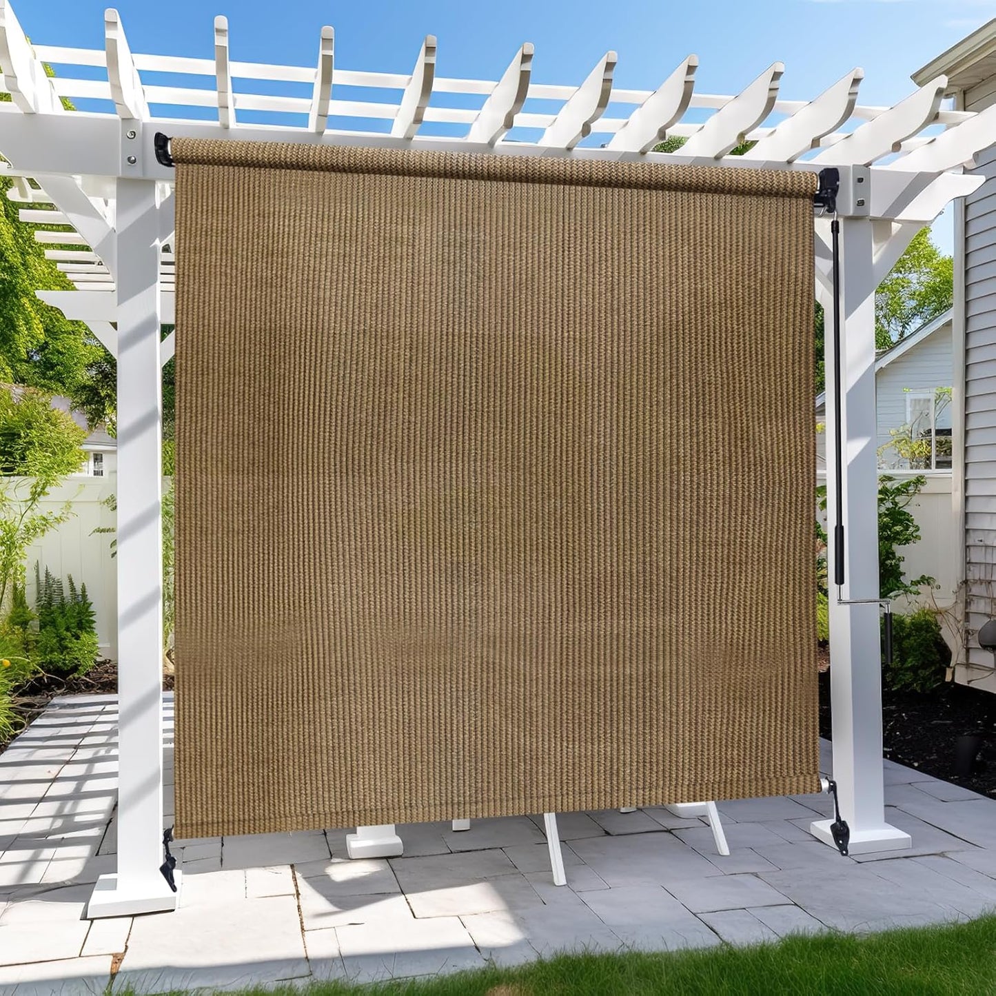 KANAGAWA Outdoor Roller Shade for Patio, 8ftX6ft Cordless Blinds