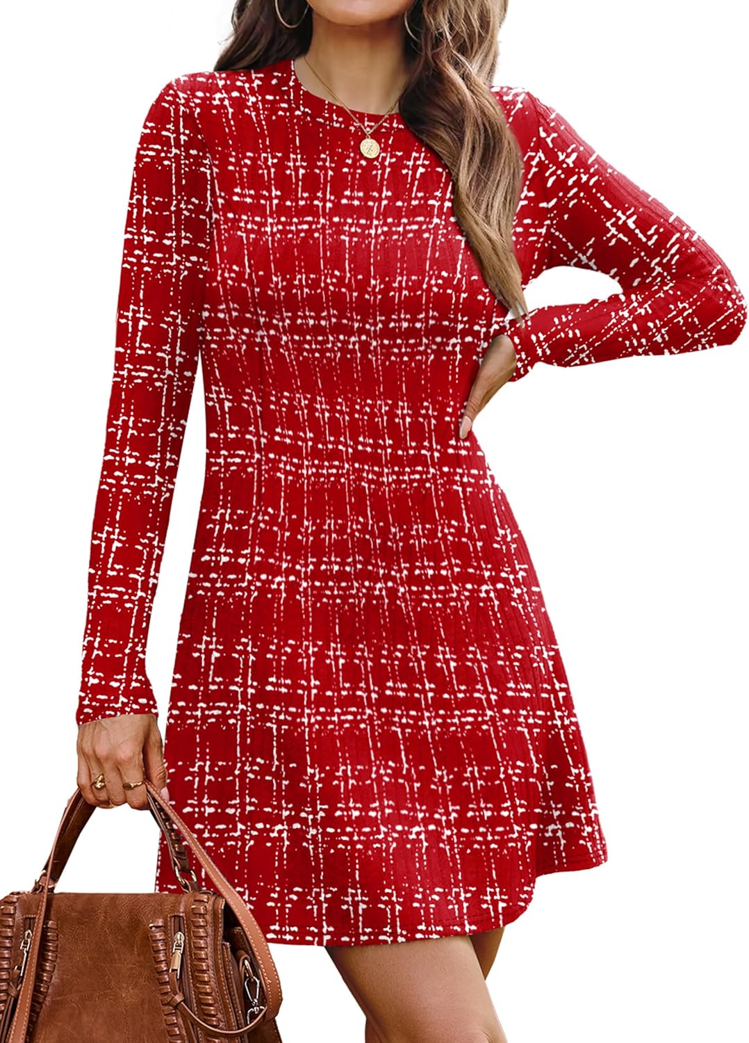 OFEEFAN Fall Dresses for Women: Long Sleeve Sweater Dress