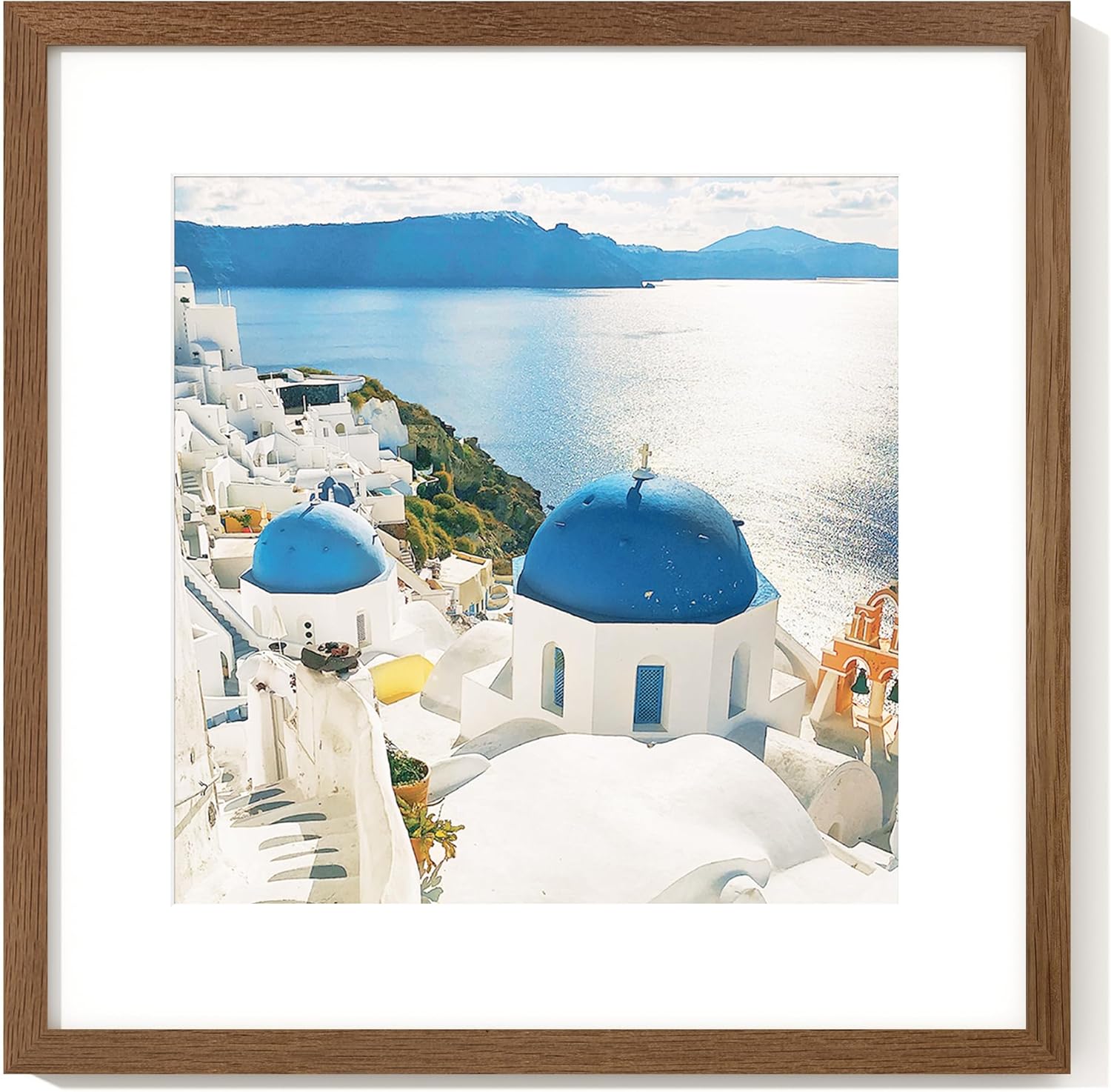 16x16 Solid Oak Wood Picture Frame for 12x12 Photos and Art