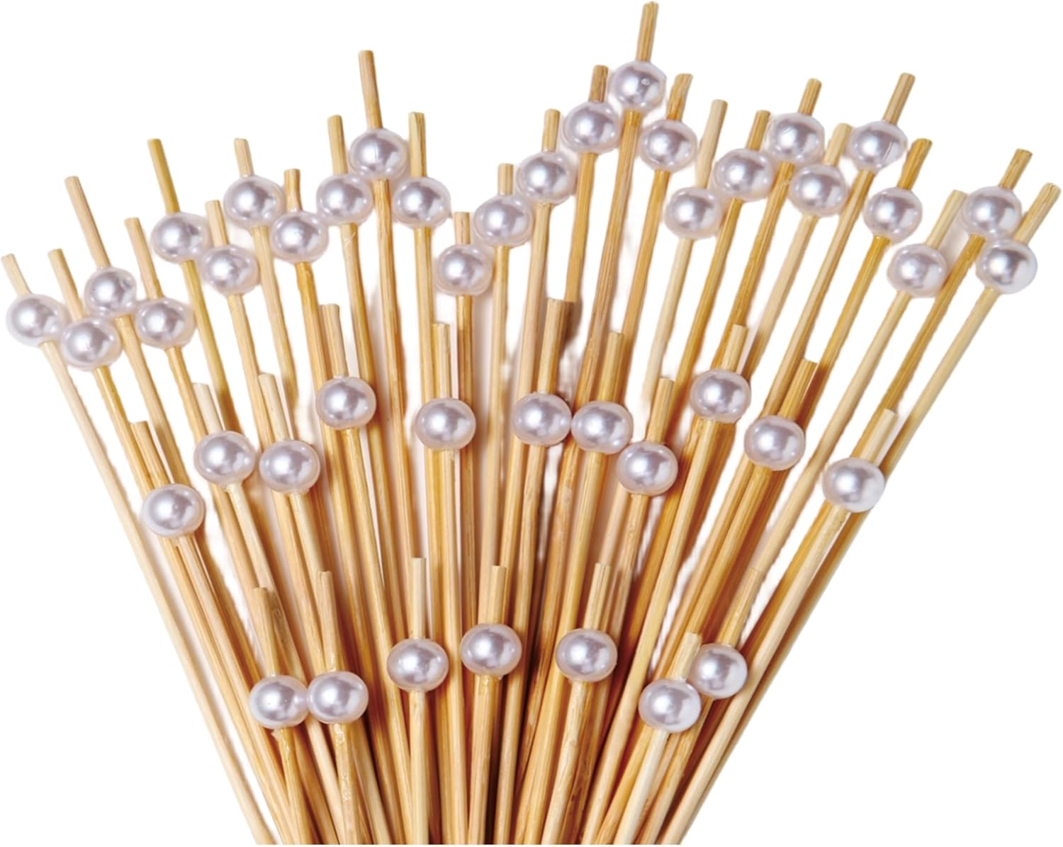Fancy White Pearl Cocktail Picks - 100PCS