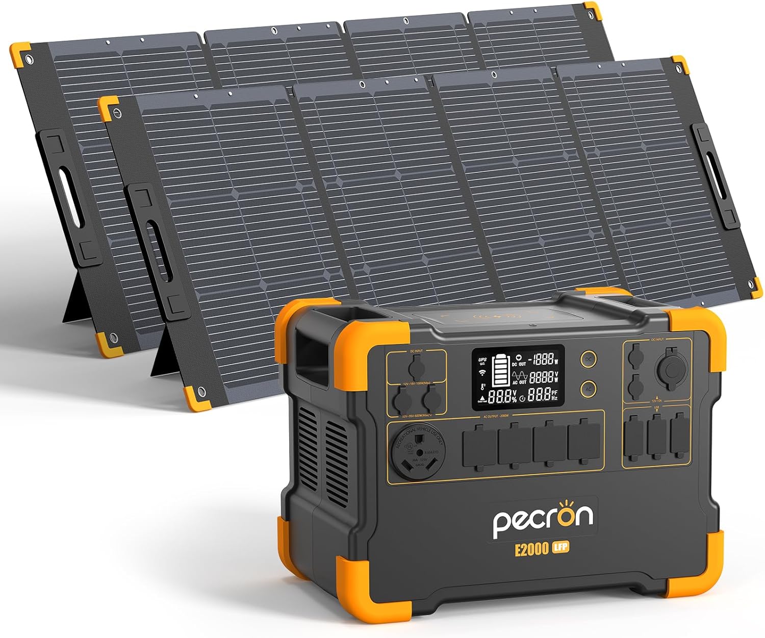 Pecron E2000LFP Solar Generator + 2x200W Panels