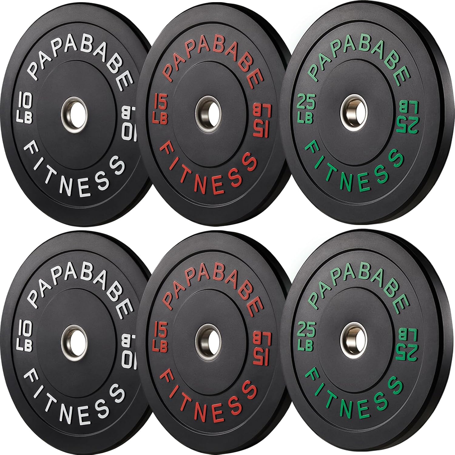 Papababe Weight Plates Set for Barbell Strength Training