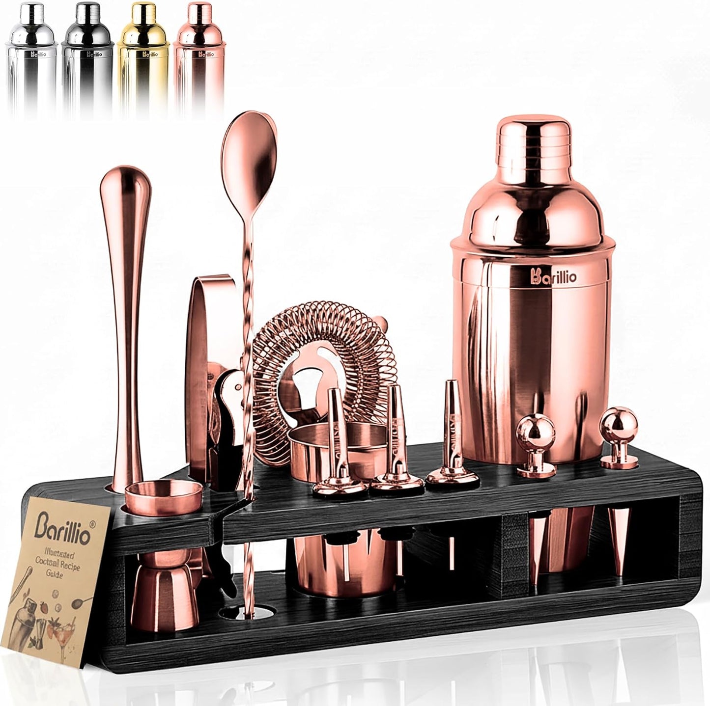 Barillio Rose Gold Bartender Kit - 23-Pc Cocktail Set