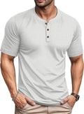 Men's Henley Short Sleeve Shirt Cotton Lightweight 3 Button Tops Shoes