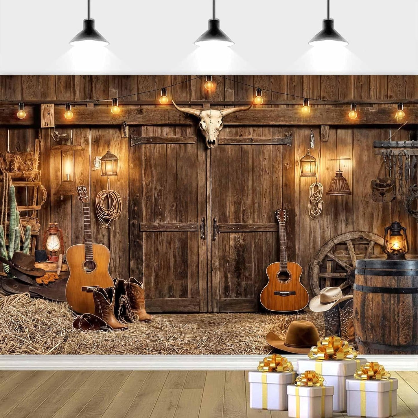 10X10ft Western Cowboy Backdrop for Rustic Party Decor