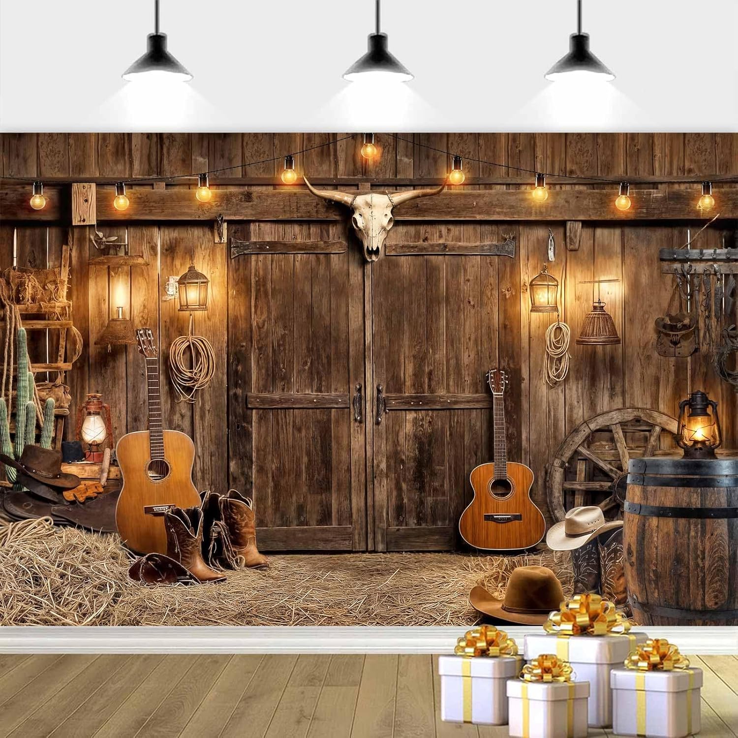 10X10ft Western Cowboy Backdrop for Rustic Party Decor