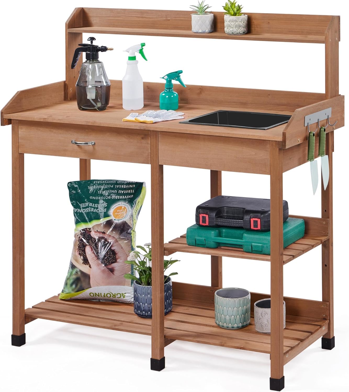 Yaheetech Potting Bench Outdoor Garden Work Station for Horticulture