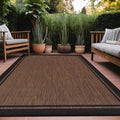 Bordered Outdoor Rug 8x10 Washable Patio Carpet - Durable, Waterproof