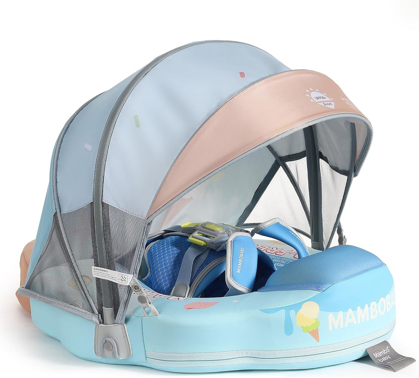 Mambobaby Float Add Tail Baby Swim Float with Canopy Upgrade