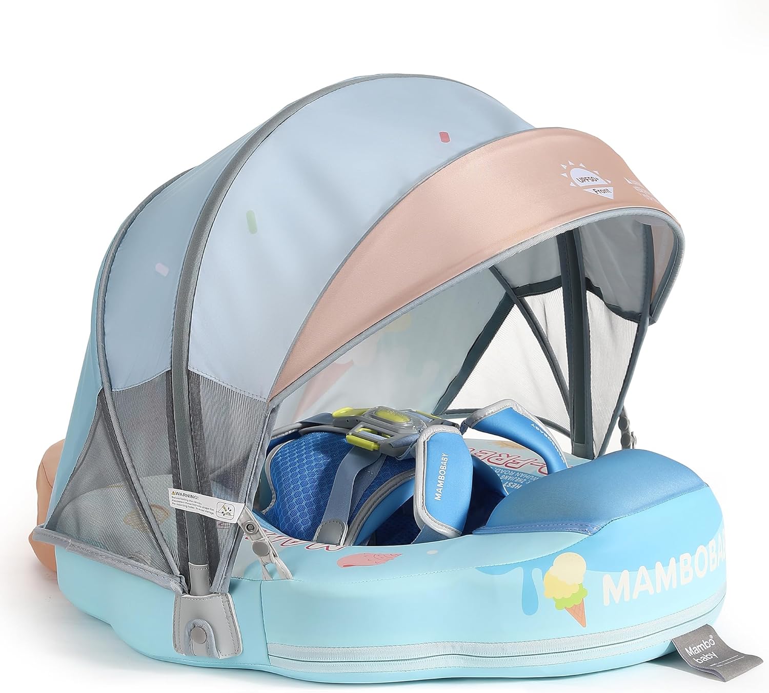 Mambobaby Float Add Tail Baby Swim Float with Canopy Upgrade