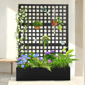 Metal Planter Box with Trellis & Wheels - Raised Garden Privacy Bed