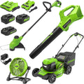 Greenworks 48V Lawn Mower Combo Kit with 20in Steel Deck - Versatile