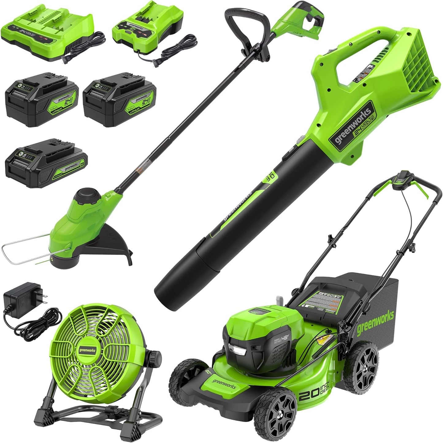 Greenworks 48V Lawn Mower Combo Kit for Efficient Yard Work