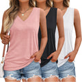 SUNBS 3 Pack Tank Top Women Sleeveless V Neck - Breathable Summer