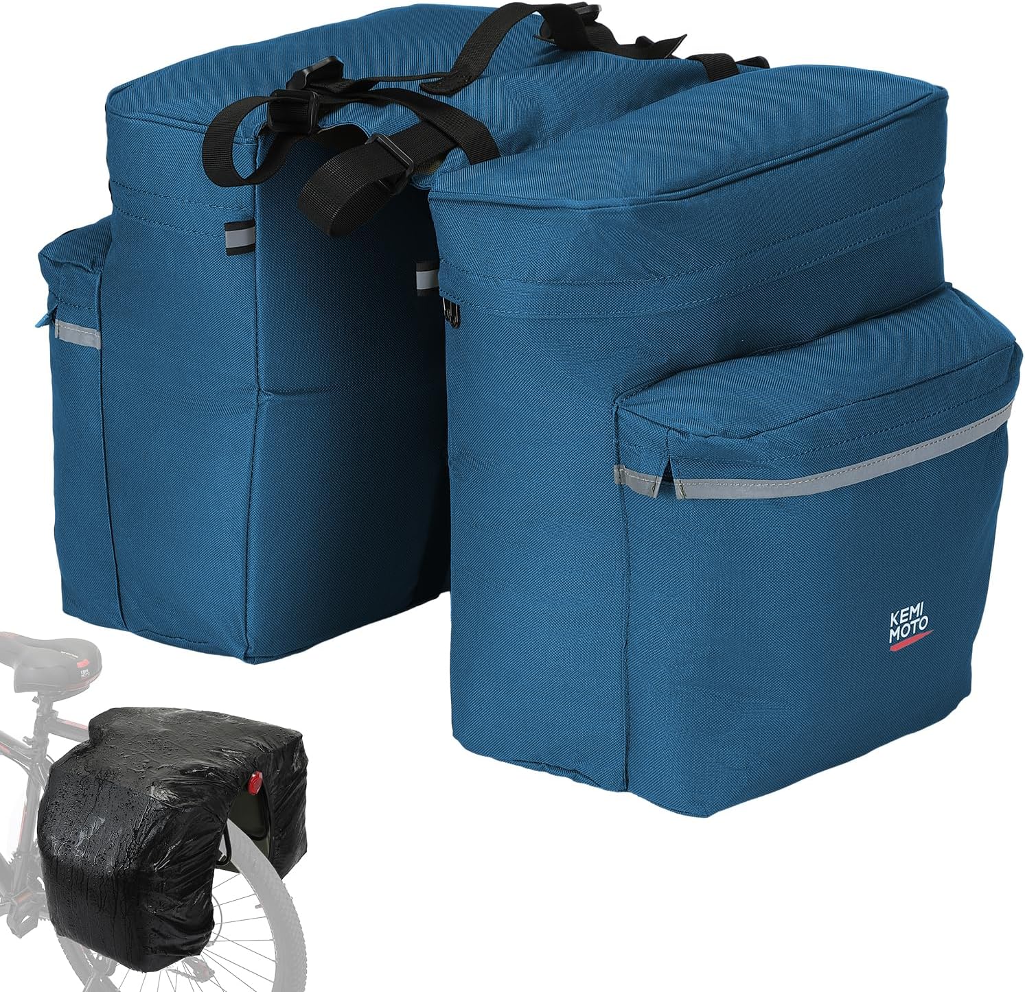 KEMIMOTO Bike Bag Panniers with Rain Cover for Mountain Biking