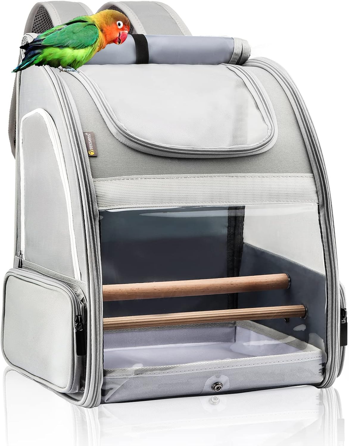 Texsens Bird Carrier Backpack for Small Birds - Portable Travel Cage