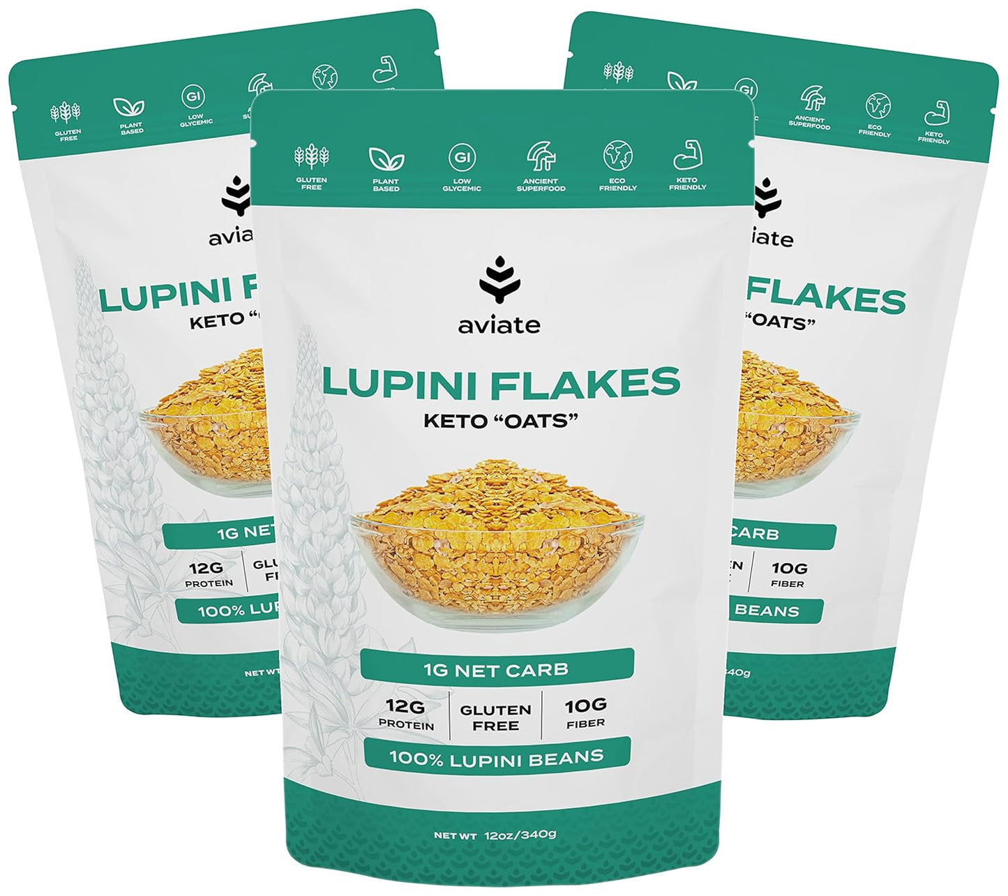 Aviate Lupini Flakes - Keto Friendly Vegan Superfood Delight