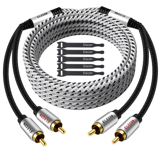 Elecan Premium RCA Cable 100 Ft for Hi-Fi Sound Quality