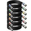 Professional 6 Pack 25FT XLR Cables - Noise Free, Braided Mic Leads