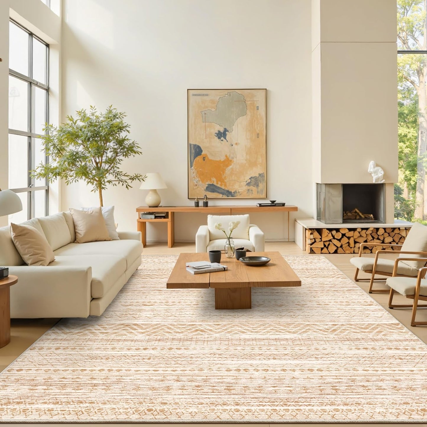 Miukiki 9x12 Area Rug for Living Room - Soft & Washable