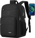 Black Backpack for Men Women, Durable 17.3in Laptop Pack - Spacious
